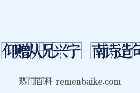 仰赠从兄兴宁寘南诗造句是什么意思的图片